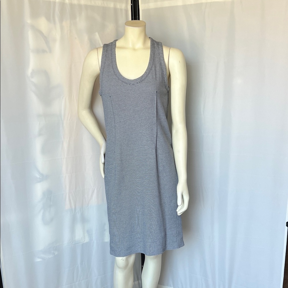 D&G Dolce & Gabbana Navy And White Striped Dress
